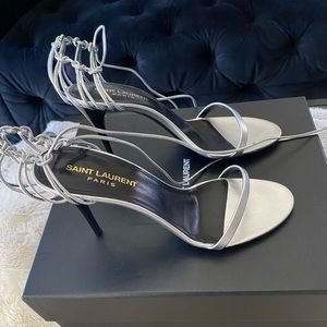 Saint Laurent heels , style silky Argento , silver , size 37